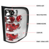 2007-2014 Chevrolet Silverado Tail Lights (Chrome Housing/Clear Lens)