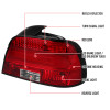 1997-2000 BMW E39 5 Series Sedan LED Tail Lights (Chrome Housing/Red Clear Lens)