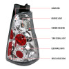 2003-2005 Toyota 4Runner LED Tail Lights (Chrome Housing/Clear Lens)
