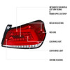 2015-2021 Subaru WRX Sequential White Bar LED Tail Lights (Chrome Housing/Red Lens)
