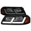 2000-2005 Chevrolet Impala LED Bar Factory Style Headlights  (Matte Black Housing/Smoked Lens)
