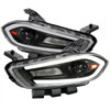 2013-2016 Dodge Dart Switchback Sequential Animated LED Bar Projector Headlights (Matte Black Housing/Clear Lens)