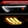 2015-2017 Ford Mustang HID-Type  LED Sequential Turn Signal Projector Headlights (Jet Black Housing/Clear Lens)