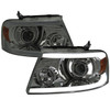 2004-2008 Ford F-150/ 2006-2008 Lincoln Mark LT Projector Style Headlights w/ LED Bar (Chrome Housing/Smoked Lens)