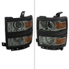 2014-2015 Chevrolet Silverado 1500 Projector Headlights w/ Black Trim (Chrome Housing/Light Smoked Lens)