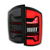 2007-2009 Dodge RAM 1500/2500/3500 White LED Bar Tail Lights (Matte Black Housing/Smoked Lens)