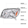 2003-2005 Toyota 4Runner Factory Style Headlights (Chrome Housing/Clear Lens)