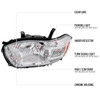 2008-2010 Toyota Highlander Factory Halogen Replacement Headlights (Chrome Housing/Clear Lens)