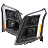 2010-2016 Cadillac SRX Full Switchback Sequential LED DRL Projector Headlights (Matte Black Housing/Clear Lens)