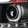 2007-2013 Chevrolet Silverado 1500/ 2007-2014 Silverado 2500HD 3500HD Dual U-Ring Halo Projector Headlights w/ LED Light Strip (Matte Black Housing/Clear Lens)
