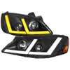2005-2010 Pontiac G6 Projector Factory Style Headlight with LED Bar Turn Signal (Matte Black Housing/Clear Lens)