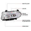 2015-2023 Dodge Charger LED Strip Projector Headlights w/ LED Sequential Turn Signal (Chrome Housing/Clear Lens)