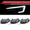 2015-2023 Dodge Charger LED Strip Projector Headlights w/ LED Sequential Turn Signal (Matte Black Housing/Clear Lens)