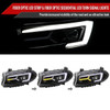 2015-2023 Dodge Charger LED Strip Projector Headlights w/ LED Sequential Turn Signal (Jet Black Housing/Clear Lens)