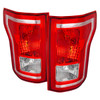 2015-2017 Ford F-150 Factory Style Replacement Tail Light Assembly (Chrome Housing/Red Clear Lens)