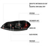 2006-2013 Chevrolet Impala/2014-2016 Impala Limited/2006-2007 Monte Carlo Switchback Sequential Signal LED Bar Factory Style Headlights (Matte Black Housing/Smoked Lens)