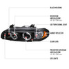 2001-2003 BMW E39 5 Series Dual Halo Projector Headlights w/ LED Turn Signal Lights (Matte Black Housing/Clear Lens)