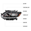 2014-2016 Nissan Rogue LED Strip Factory Style Driver/Left Side Headlight (Matte Black Housing/Clear Lens)