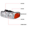 1999-2006 GMC Sierra/2007 Sierra Classic/2000-2006 Yukon/XL Factory Style Headlights with Amber Reflector (Chrome Housing/Clear Lens)