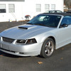1999-2004 Ford Mustang LED Bar Factory Style Headlights with Amber Reflector (Matte Black Housing/Clear Lens)