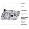 2007-2012 Dodge Caliber Dual Halo Projector Headlights (Chrome Housing/Clear Lens)