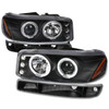 1999-2006 GMC Sierra/Yukon XL/SLT Dual Halo Projector Headlights & Bumper Lights (Matte Black Housing/Clear Lens)