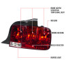 2005-2009 Ford Mustang Sequential Tail Lights (Chrome Housing/Red Lens)