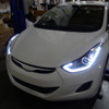 2011-2013 Hyundai Elantra LED Bar Projector Headlights (Matte Black Housing/Clear Lens)