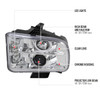 2005-2009 Ford Mustang Halo Projector Headlights w/ LED Light Strip (Chrome Housing/Clear Lens)