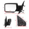2007-2014 Ford F-150 Black Power Adjustable & Heated Side Mirror w/ LED Amber Turn Signal & Puddle Light - Driver Side Only