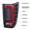 2004-2015 Nissan Titan LED Tail Lights with Red LED Tube (Matte Black Housing/Clear Lens)
