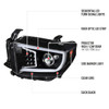 2014-2021 Toyota Tundra LED C-Bar Projector Headlights w/ Sequential Turn Signal Lights (Jet Black Housing/Clear Lens)