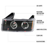 2004-2012 Chevrolet Colorado/ GMC Canyon Dual Halo Projector Headlights (Matte Black Housing/Clear Lens)