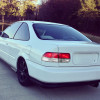 1996-2000 Honda Civic Coupe Tail Lights (Chrome Housing/Red Clear Lens)