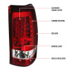 2003-2006 Chevrolet Silverado LED Tail Lights (Chrome Housing/Red Clear Lens)