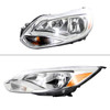 2012-2014 Ford Focus Factory Style Headlights w/ Amber Reflectors (Chrome Housing/Clear Lens)