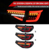 2008-2014 Subaru Impreza WRX Hatchback LED Red Sequential Tube Tail Lights (Matte Black Housing/Clear Lens)