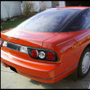 1989-1994 Nissan 240SX S13 Hatchback Tail Lights & Center Trunk Light (Matte Black Housing/Clear Lens)