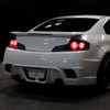 2003-2007 Infiniti G35 Coupe White LED Halo Sequential Signal Tail Lights (Matte Black Housing/Clear Lens)