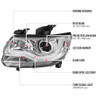 2015-2022 Chevrolet Colorado LED Bar Projector Headlights (Chrome Housing/Clear Lens)
