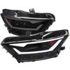2015-2017 Ford Mustang / 2018-2020 Mustang Shelby LED Bar Xenon HID Projector Headlights (Black Housing/Smoked Lens)