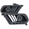 2010-2014 Ford Mustang LED Bar Projector Headlights w/ Sequential Turn Signals (Glossy Black Housing/Smoked Lens)