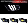 2010-2014 Ford Mustang LED Bar Projector Headlights w/ Sequential Turn Signals (Glossy Black Housing/Smoked Lens)