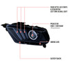 2010-2014 Ford Mustang LED Bar Projector Headlights w/ Sequential Turn Signals (Glossy Black Housing/Smoked Lens)