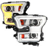 2015-2017 Ford F-150 LED Bar Projector Headlights w/ Switchback Sequential Turn Signals (Chrome Housing / Clear Lens)