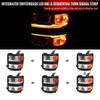2014-2015 Chevrolet Silverado 1500 Switchback Sequential LED Bar Projector Headlights (Chrome Housing/Clear Lens/Black Trim)