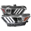2015-2017 Ford Mustang HID/Xenon Switchback Sequential LED Turn Signal Projector Headlights (Matte Black Housing/Clear Lens) 2015-2017 Ford Mustang HID/Xenon Switchback Sequential LED Turn Signal Projector Headlights (Matte Black Housing/Clear Lens)