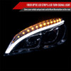 2008-2011 Mercedes Benz W204 C Class Projector Headlights w/ LED Light Bar & LED Turn Signal Lights (Chrome Housing/Clear Lens)