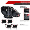 2008-2011 Mercedes Benz W204 C Class Projector Headlights w/ LED Light Bar & LED Turn Signal Lights (Chrome Housing/Clear Lens)