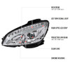 2008-2011 Mercedes Benz W204 C Class Projector Headlights w/ LED Light Bar & LED Turn Signal Lights (Chrome Housing/Clear Lens)
